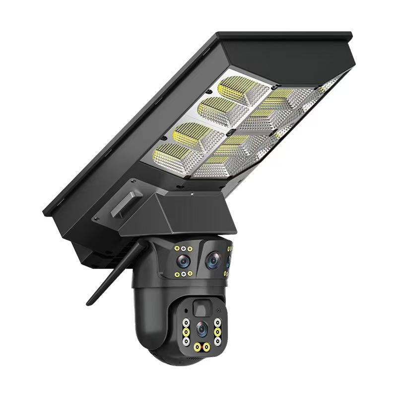 V380 Full Color 360° HD LED Smart Camera Waterproof Outdoor Solar Street Light with 4G App Control -